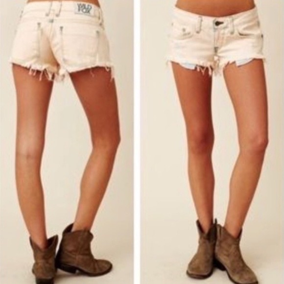 Wildfox Friday Night Short Cutoff Frayed Overdyed Denim Jeans Pink Lavender 27 - Picture 15 of 15